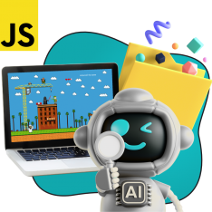 Язык программирования JavaScript + AI. Проектное обучение + геймификация + AI-помощники - КИБЕРшкола программирования для детей, компьютерные курсы для школьников, начинающих и подростков - KIBERone г. Северное Бутово